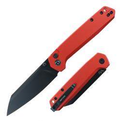Couteau Defcon Tier 2 Lame Sheepsfoot Acier 14C28N Manche Alu Red Button-Lock TD015RD