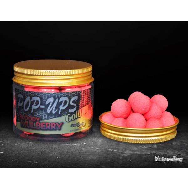 Bouillettes flottantes pop-ups pro lite baits bloody Mulberry gold  12mm
