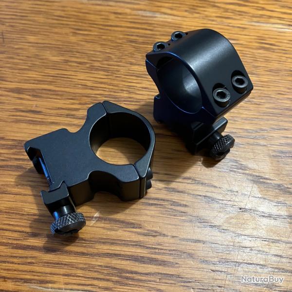 Colliers aluminium ultra hauts Picatinny 1" Sportsmatch