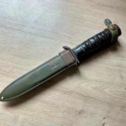 COUTEAU USM3 UTICA , Marquage LAME  + FOURREAU USM8  BMCO Poignard US WW2
