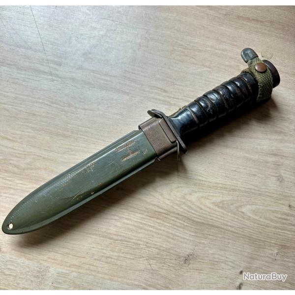 COUTEAU USM3 UTICA , Marquage LAME  + FOURREAU USM8  BMCO Poignard US WW2