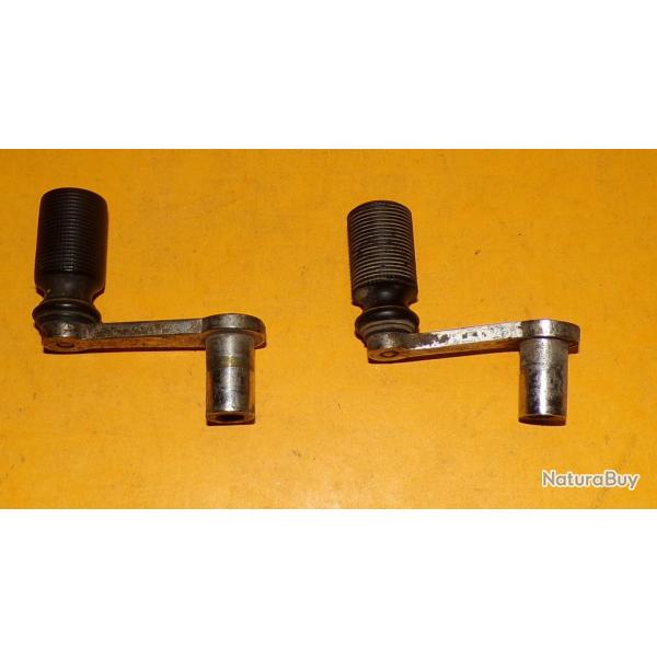 TELEPHONE EN BOIS : OUTILS LOT DE 2 MANIVELLES PIECES DETACHEES DE TELEPHONE EN BOIS MODELE 1910 , P