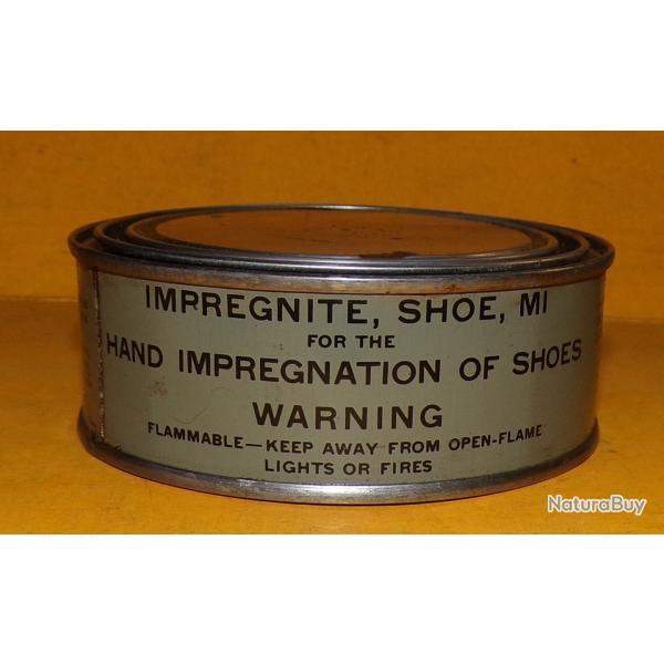 ARMEE AMERICAINE U.S :BOITE DE GRAISSE A CHAUSSURES IMPREGNITE , FABRICATION U.S.A , LA BOITE EST NE