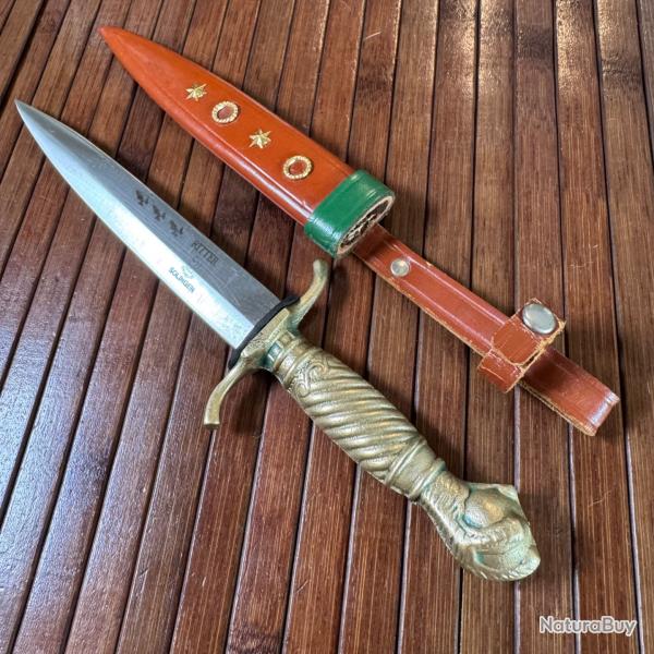 RARE COUTEAU BLACK FOREST PAR OTHELLO FORG A SOLINGEN MANCHE BRONZE MASSIF PAS ALUMINIUM -PARFAIT-