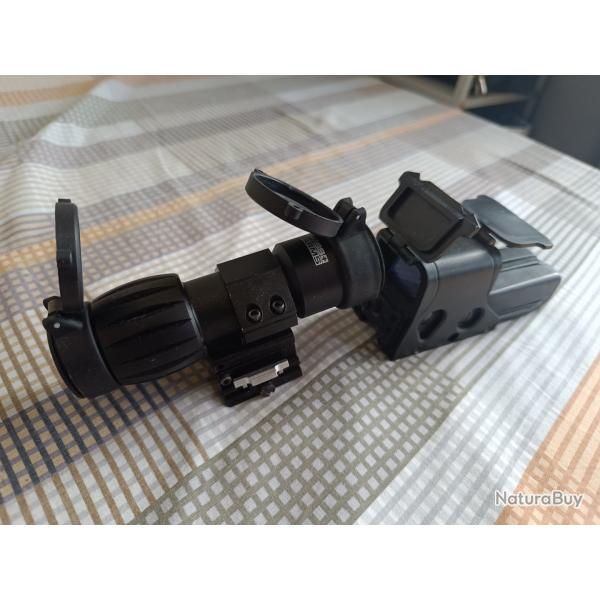 Viseur type eotech ACOG Holo + Magnifier x3 flip-to-side Swiss Arms