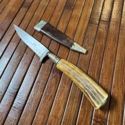 COUTEAU VINTAGE ARTISANALE TRADITIONNEL ALLEMAND NICKER PAR ANTON WINGEN A SOLINGEN DEBUT 1900