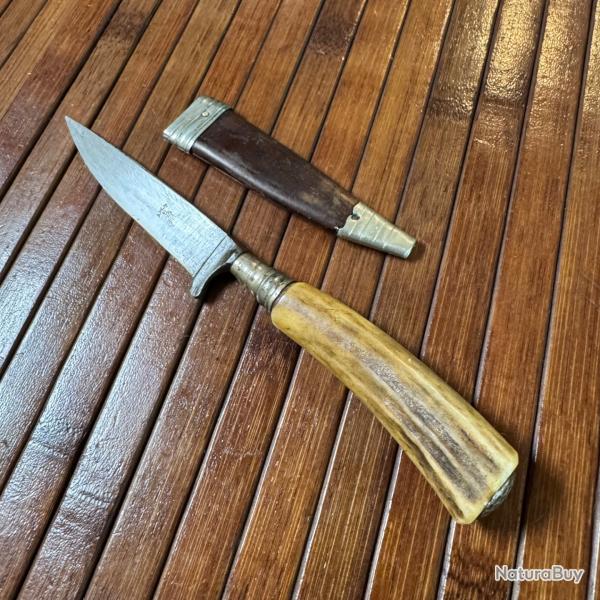 COUTEAU VINTAGE ARTISANALE TRADITIONNEL ALLEMAND NICKER PAR ANTON WINGEN A SOLINGEN DEBUT 1900