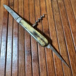 COUTEAU MULTI LAMES TARRY LEVIGNE DEBUT 1900 PLAQUETTES CORNE