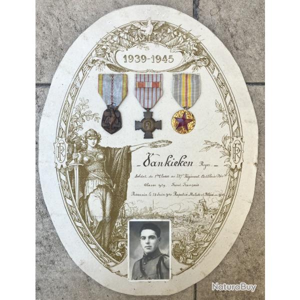 Medailles + Document et Photo Artilleur France 1940 273 RAD