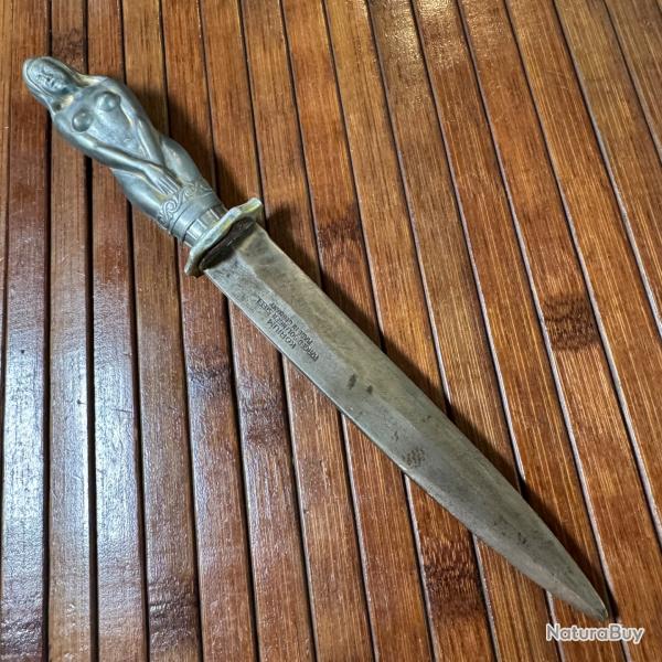 PAS COURANT COUTEAU POIGNARD LA PUCELLE PAR KORIUM FORG A SOLINGEN ALLEMAGNE ANNE 50