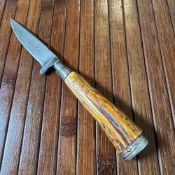 COUTEAU FEINSTAHL GESCHMIEDET  DE BOTTE ALLEMAND ÉPOQUE WW2 BOIS DE CERF