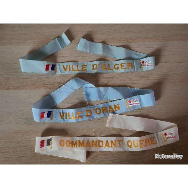 Bandes bachis marine marchande Algrie et Corse Ville d'Alger, d'Oran Commandant Quere