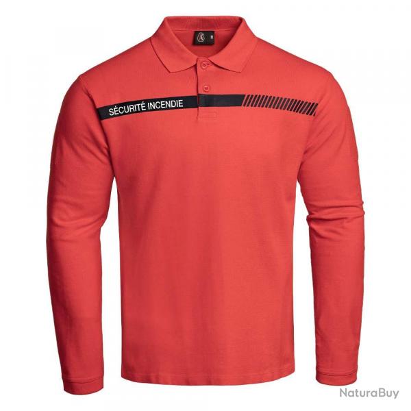 Polo Scu One manches longues Scurit incendie rouge Rouge