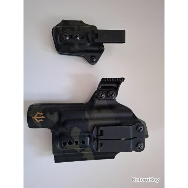 Holster et porte chargeur Glock 19 IWB Black Trident Holster