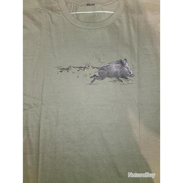 Tee Shirt Humoristique Sanglier Attaque LOVERGREEN