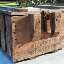 rare  caissette bois française VIDE pour munitions 7,62 - mle 1951F  en bon état