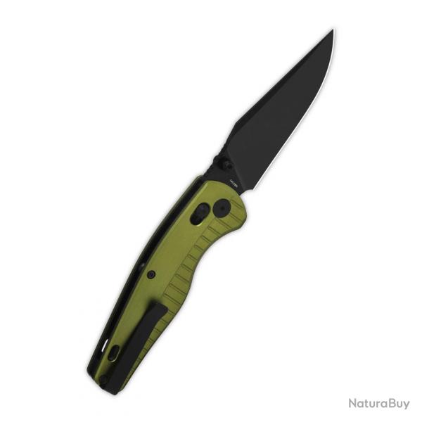 Couteau QSP Reptile Clip-Point Acier 14C28N Manche Aluminium Vert Scurit Glyde Lock QS165B2