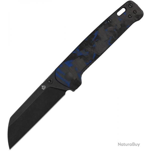Couteau QSP Penguin V2 Sheepfoot Acier D2 Manche Carbone Bleu Scurit Liner Lock QS130V2E2