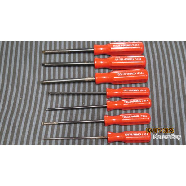 Lot de tournevis de marque FORSTER BONANZA taille US idal pour l'univers de la PN