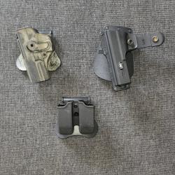 Holster rigide gauche et porte chargeur glock