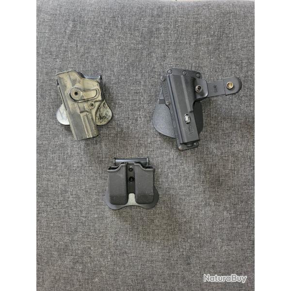Holster rigide gauche et porte chargeur glock
