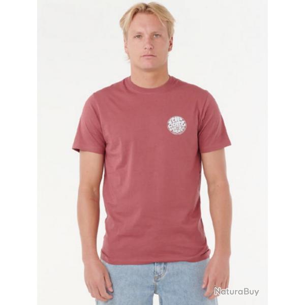 Tee Shirt en Coton Rip Curl WETTIE ICON TEE Rouge