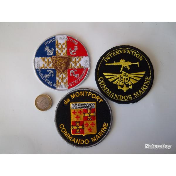 commando marine lot 3 cussons militaire collection insigne tissu