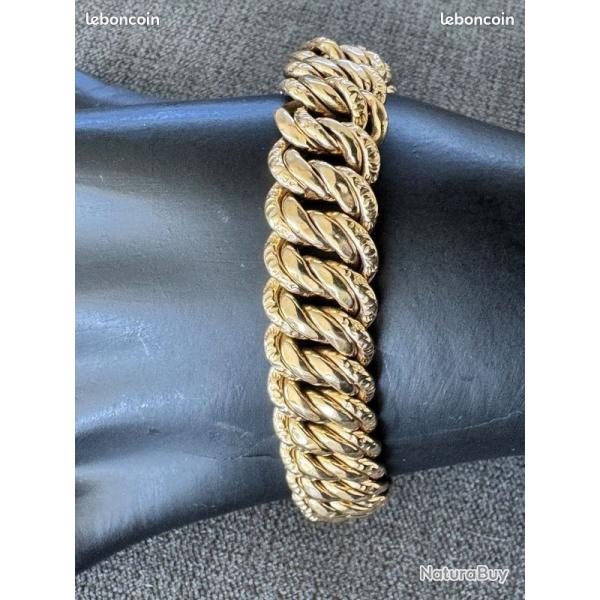 Bracelet maille amricaine or 18 carats - 19,6 cm