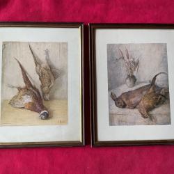 Lot de deux petits tableaux nature morte, pas de prix de réserve