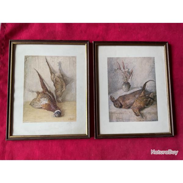 Lot de deux petits tableaux nature morte, pas de prix de rserve