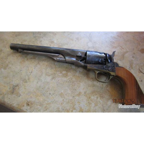 revolver cal 44 poudre noire Colt  Navy 1860 grav patin  cowboy far west  crosse Pietta 1982