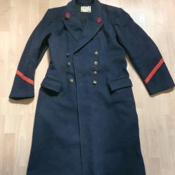 Beau manteau pompier de la marine Toulon 1954 avec pattes de col spécifiques