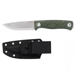 Couteau Bushcraft SRM Bushcut 702T-MP Green Lame Acier 14C28N Manche Micarta Étui Kydex SRM702TMP
