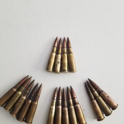 Lot de 17 cartouches 8 mm Lebel.