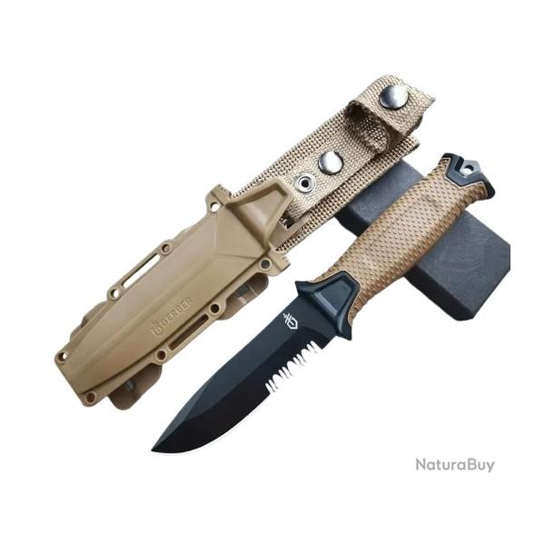 Couteau  lame mixte GERBER STRONGARM - COYOTE