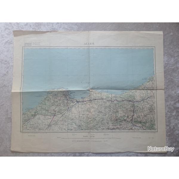 Carte tat major Algrie  secteur d"Alger dition 1946 coloniale zouaves spahis tirailleur