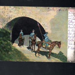 patrouille de hussards allemands  cpa