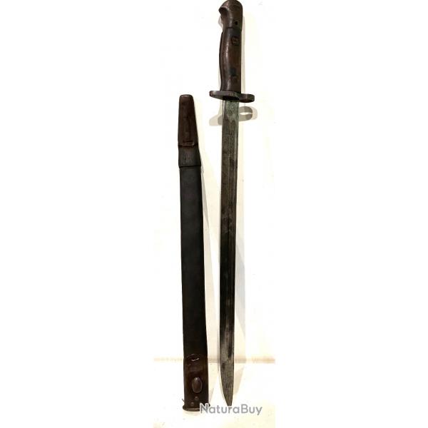Ancienne  Baionnette Anglaise Wilkinson 1907 avec Fourreau Cuir
