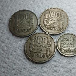 100 et 20 francs Algérie  1949 , 1950,1952