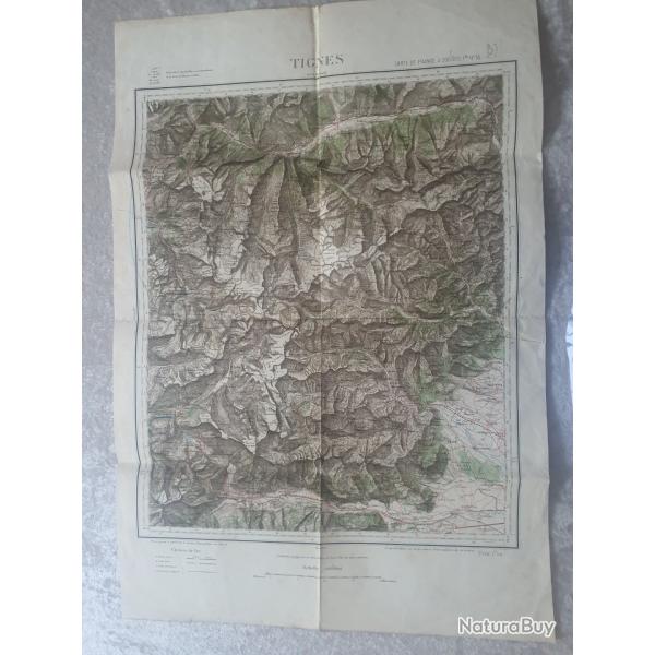 Carte tat major secteur de Tignes. Alpes WW1 WW2 BCA chasseurs alpins Maginot