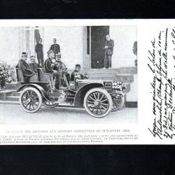 le prince des asturies aux grandes manoeuvres du sud-ouest 1902 cpa promo salon de l'auto stand deca
