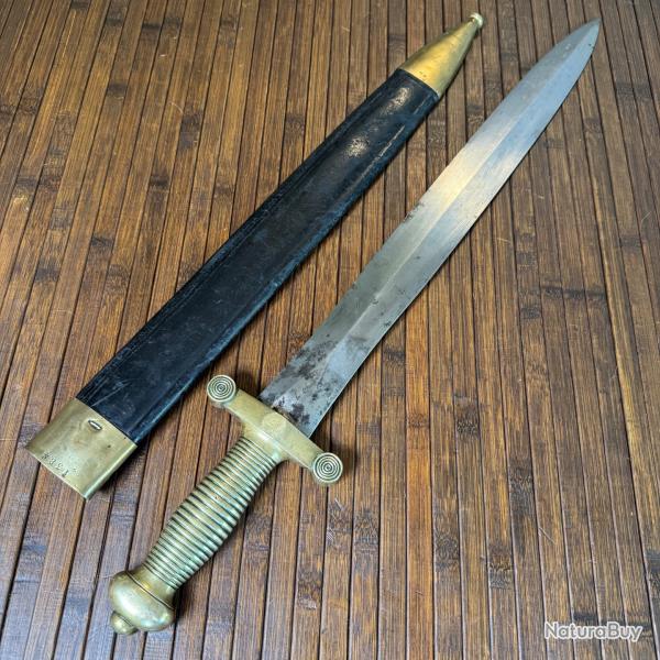 TRS BEAU GLAIVE D'INFANTERIE 1831 DE LA MANUFACTURE ROYALE DE CHATELLERAULT 1836 FOURREAU MATRICUL