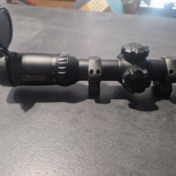 Lunette 1-6x24 Konus Konuspro M30 avec colliers de montages et bonnettes de protection