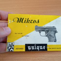 Notice pistolet Unique mikros