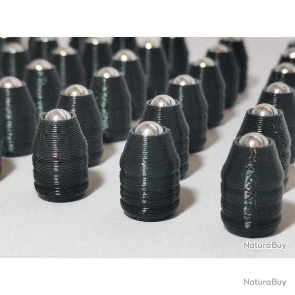 Slug .435 AERO1BILLE  bille d'acier pour poudre noire / lot 100 slugs bille acier