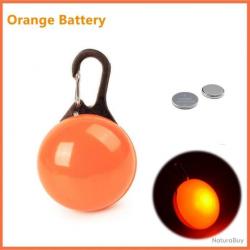 Pendentif à led pour chien - orange - LIVRAISON GRATUITE