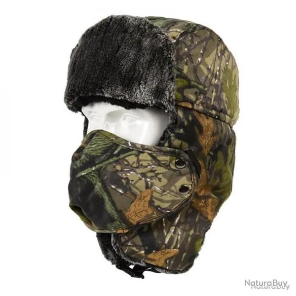 Cagoule de chasse camouflage polaire + coupe-vent amovible - fort - livraison gratuite