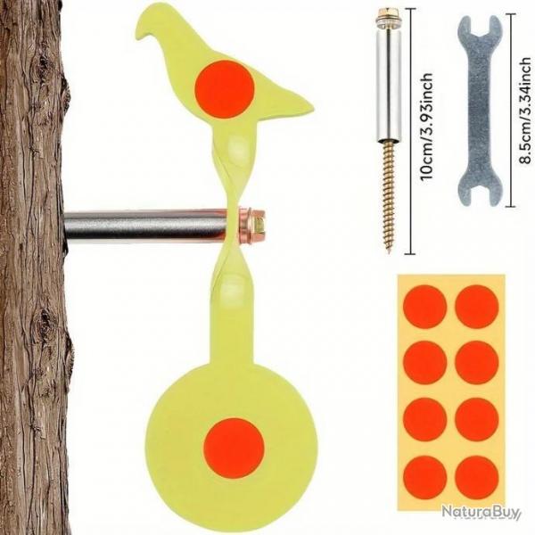 Cible de tir rotative 360  double ttes - jaune - LIVRAISON GRATUITE