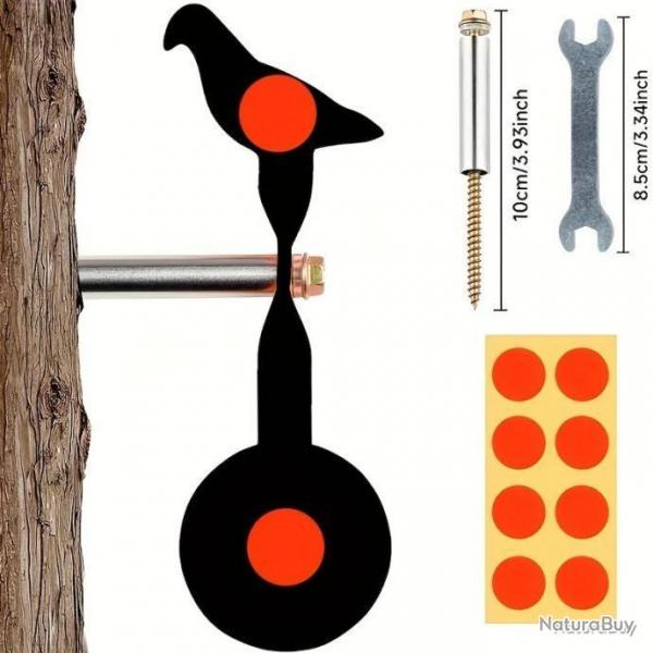 Cible de tir rotative 360  double ttes - noir - LIVRAISON GRATUITE