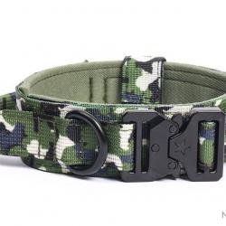 Collier pour chien modèle militaire - camo vert - LIVRAISON GRATUITE